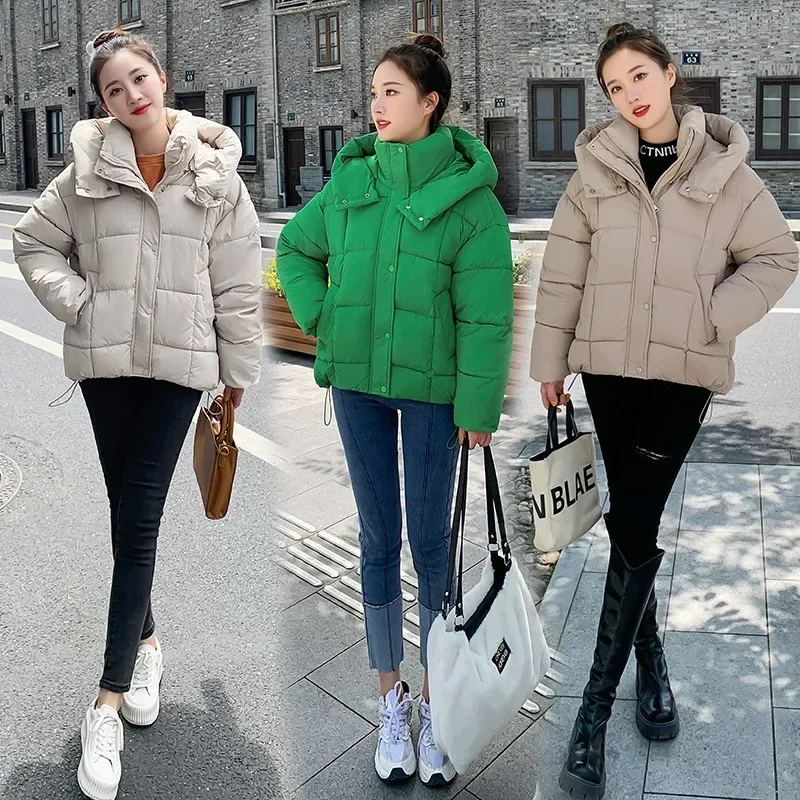 

Пуховик женский из хлопка, зима 2023, новый плотный женский костюм с капюшоном