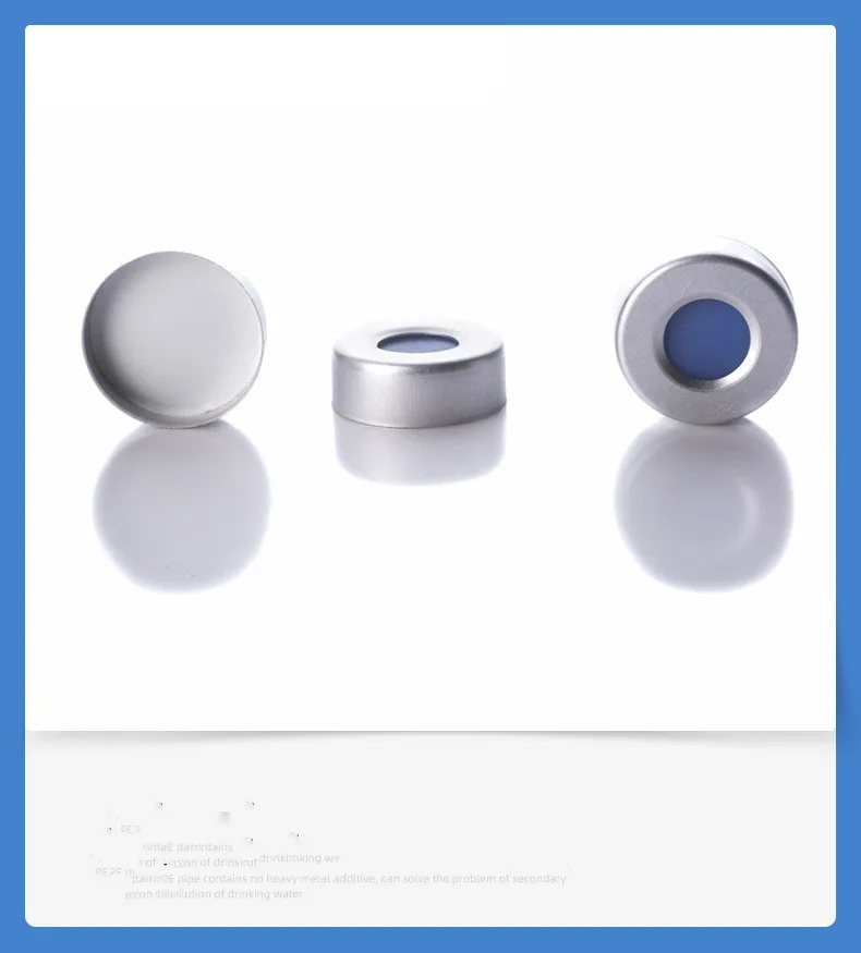 

100Pcs / Laboratory 20ml Headspace Bottle Cap Pad 20mm Perforated Aluminum Cap Teflon Pad Jaw Cap Pad