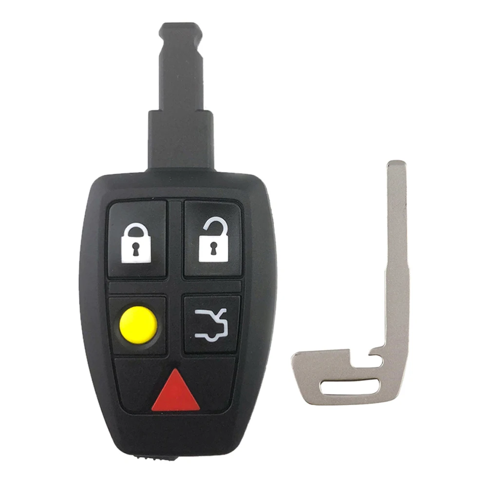 

5-кнопочный чехол для смарт-автомобильного ключа с дистанционным управлением для Volvo C70 XC90 C30 V70 S60 V40 V50 D5 S40 2008-2011 Вставка Blade без логотипа