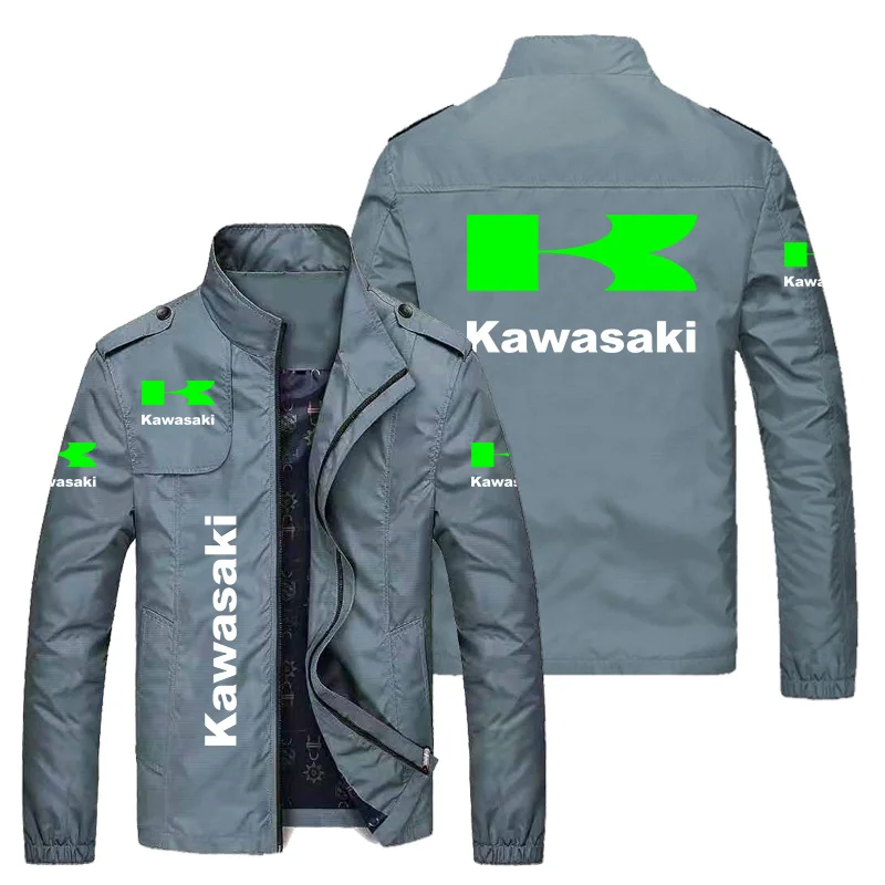 2023 Sprin autumn new men's jacket Kawasaki motorcycle printed jacket fasion windbreaker outdoor sportswear casual baseba