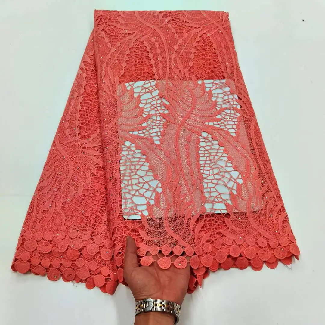 

Nigerian Lace Fabric With Stones For Wedding 2022 High Quality Embroidery Tulle Lace French Net Lace African Lace Fabric 5yards