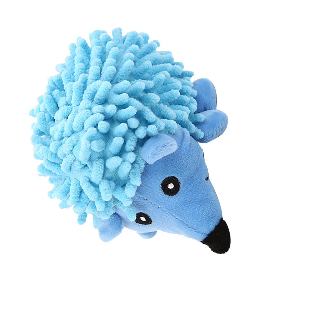 

1pc Pets Sound Toy Cartoon Plush Hedgehog Dog Toy Squeaky Toys Chew Bite Toy Pet Supplies (Blue)