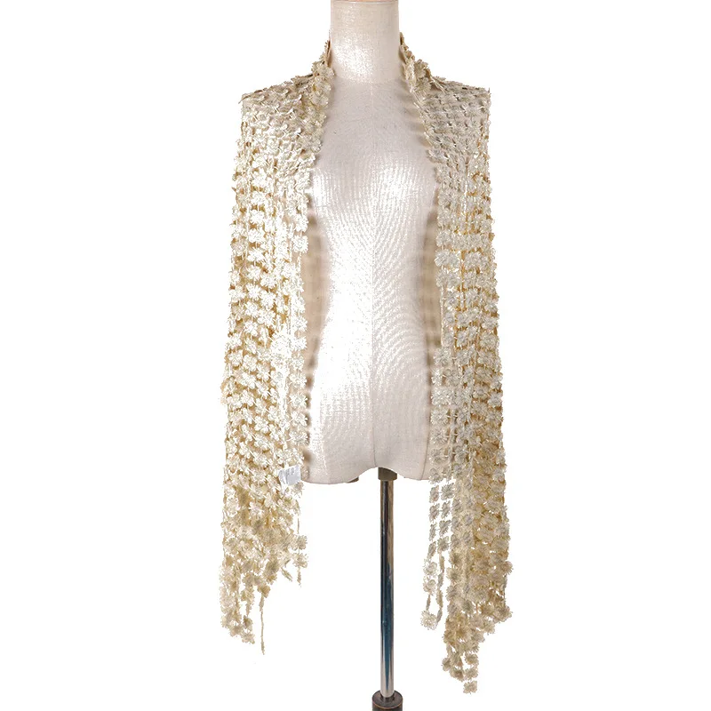 

Embroidered Shawl Evening Dress Shawl Elegant Scarf Women Vintage Pashmina Hijab Shawl Lady Wrap Bandana Female Scarves