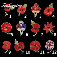 fashion classic commemorative charm brooch popular red poppy oil brooch accessories