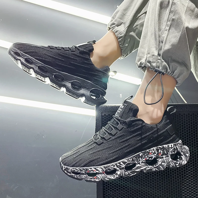 Кроссовки спортивные унисекс из сетчатого материала на толстой подошве |