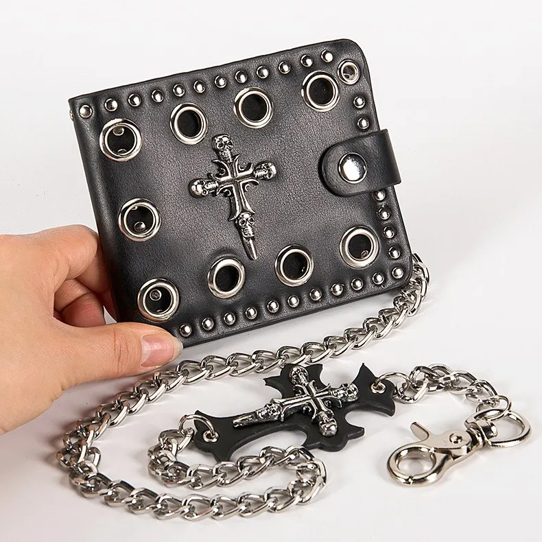 Мужской/женский кошелек-клатч из ПУ кожи с цепочкой