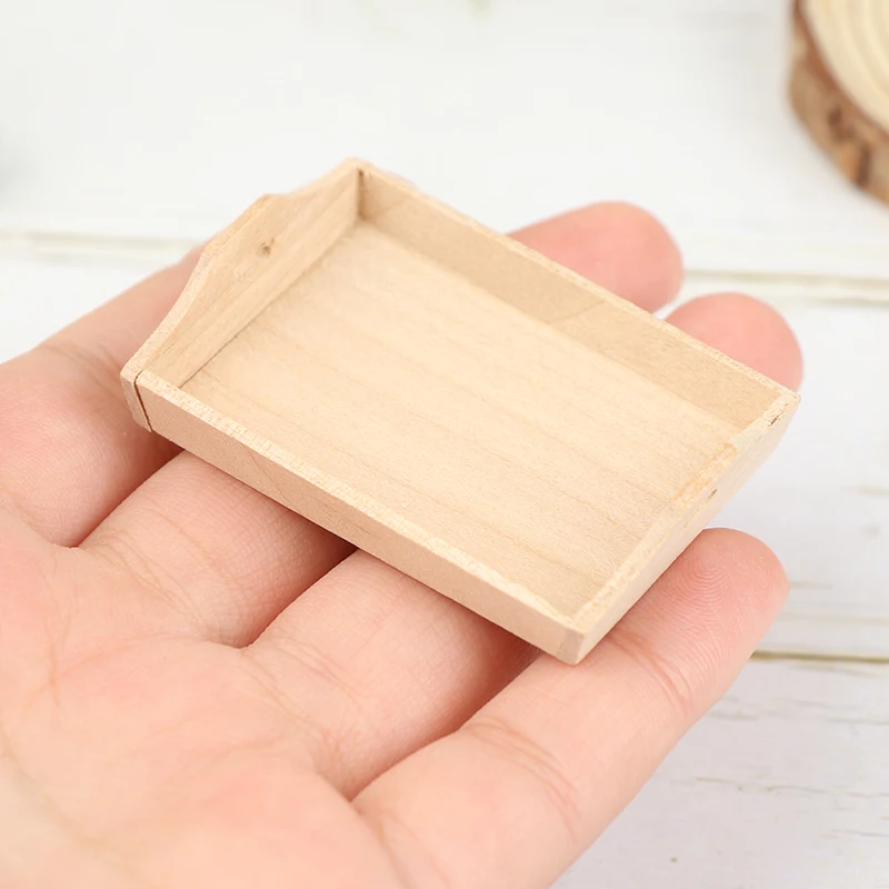 

1:12 Dollhouse Miniature Wooden Plate Simulation Tray Model for Doll House Decor toy dollhouse furniture kitchen accessories