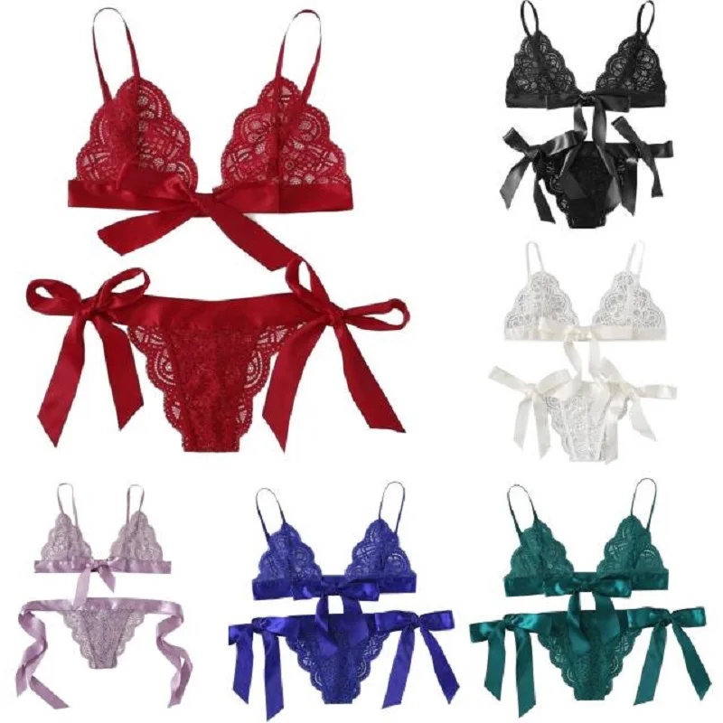 

Дропшиппинг! Новые Сексуальные Женские брифы Babydoll кружевные G-стринги Бюстгальтер с бантом трусы нижнее белье