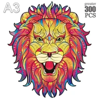 mysterious wooden puzzles lion 3d unique animals shape diy educational games gifts wooden jigsaw puzzle toys for kids adults