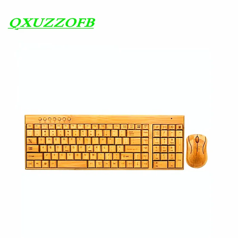 Bamboo Keyboard Mouse Wireless Combo Set For Laptop PC Office USB Plug And Play,Natural Mice Keyboard Novelty High-end Gifts