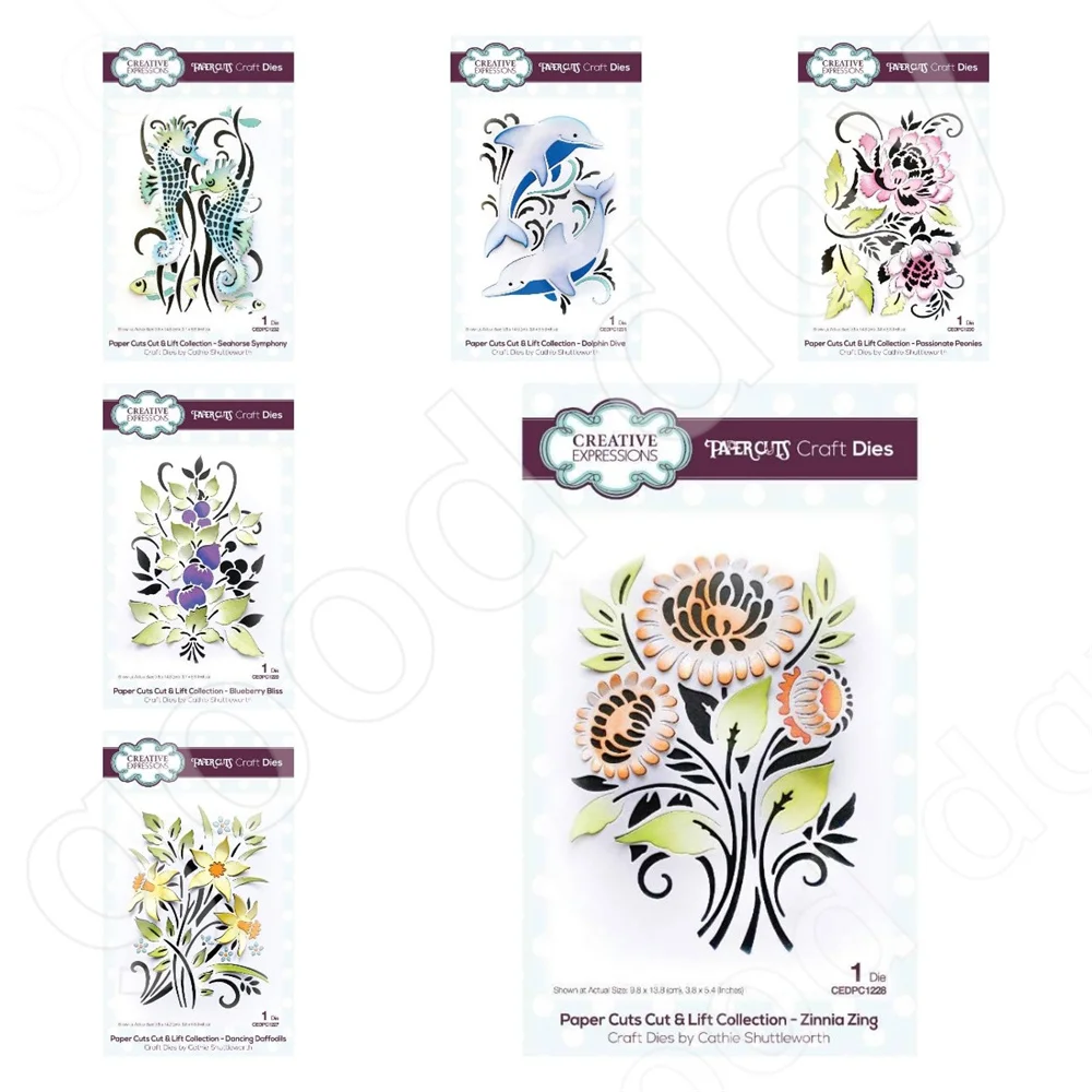 

Arrival 2023 New Flowers Marine Life Metal Cutting Dies Scrapbook Diary Decoration Embossing Template Diy Greeting Card Handmade