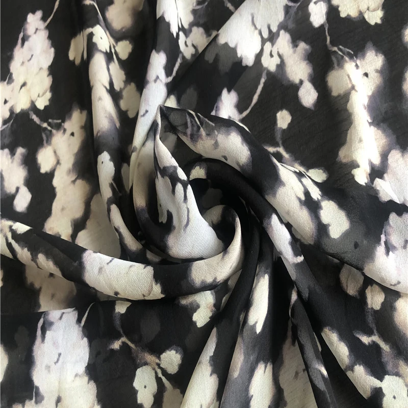 1 meter X 1.1 meter Floral Silk Gauze Painting Silk Georgette Chiffon Fabric Natural