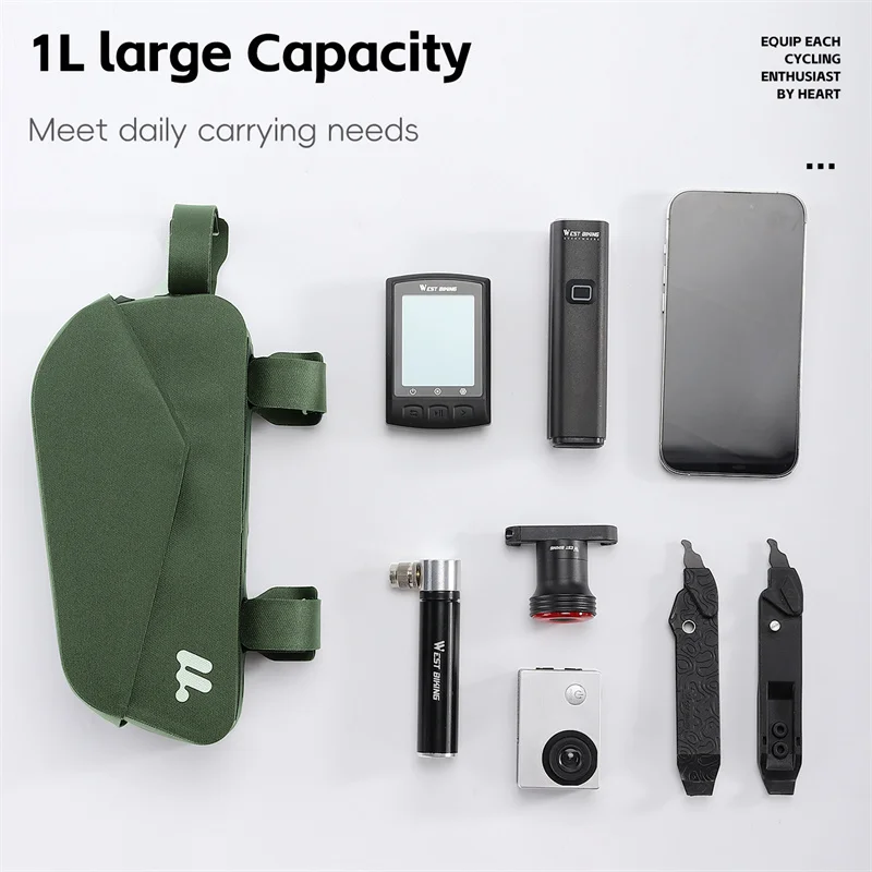 Сумка на раму велосипеда WEST BIKING компактная водонепроницаемая с магнитной