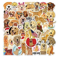 50pcs cute animal golden retriever doodle stickers decorative handbook material travel case helmet waterproof diy stickers