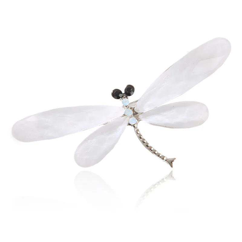 

White Dragonfly Brooch Women Insect Pin Fashion Clothing Dress Suit Coat Accessories Wedding Party Daily Office Jewelry Gift