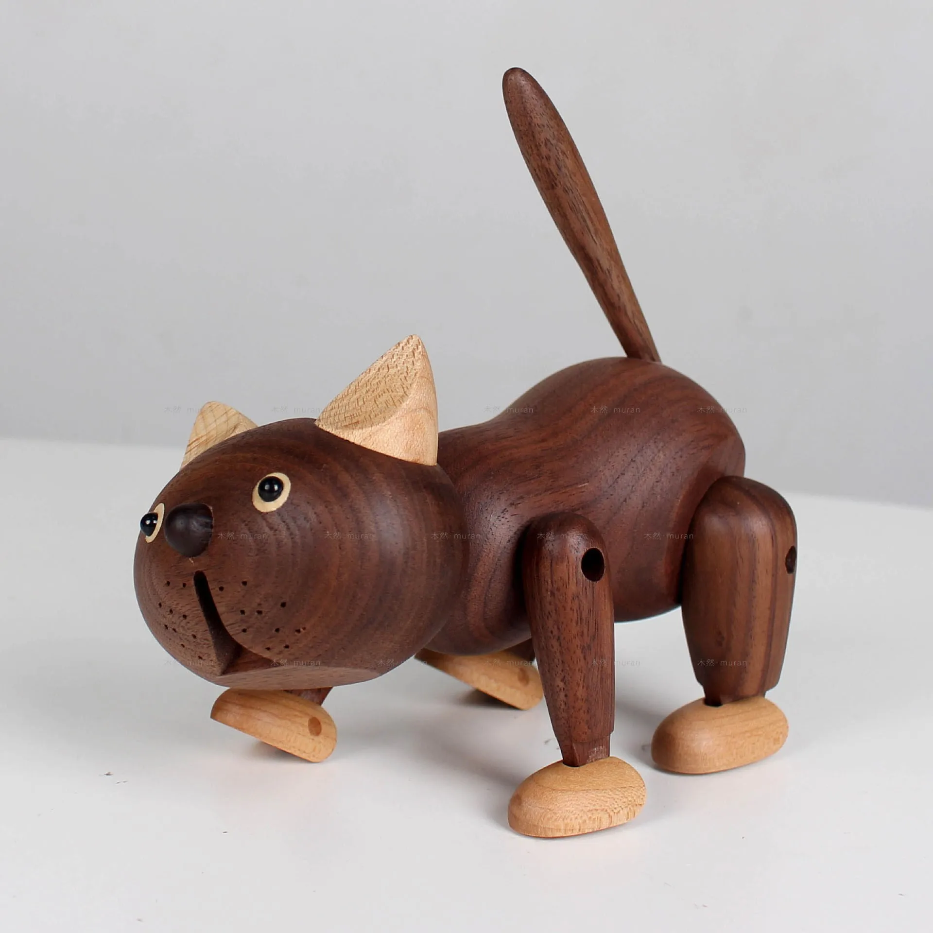 

Ornaments For Home Sculptures&figures Wooden Creative Crafts Walnut Cat Home Decoration And Table Accessories
