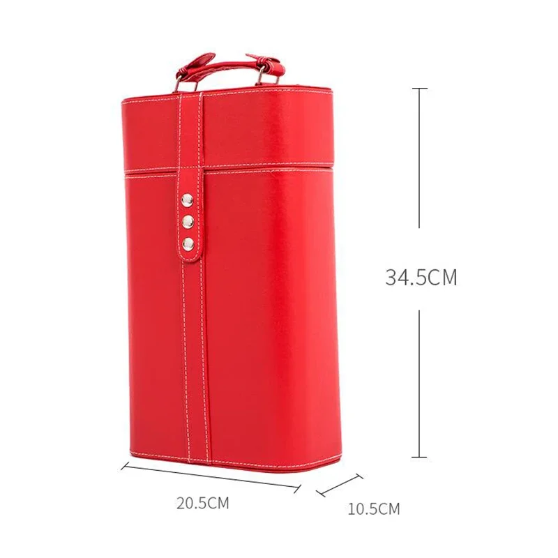 Винтажная коробка для винных бутылок из искусственной кожи с держателем