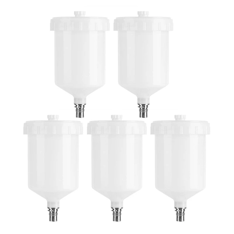 

5X, 600Ml Plastic Hvlp Paint Cup Pot for Sata Sprayer Cup Connector Jet Paint Sprayer