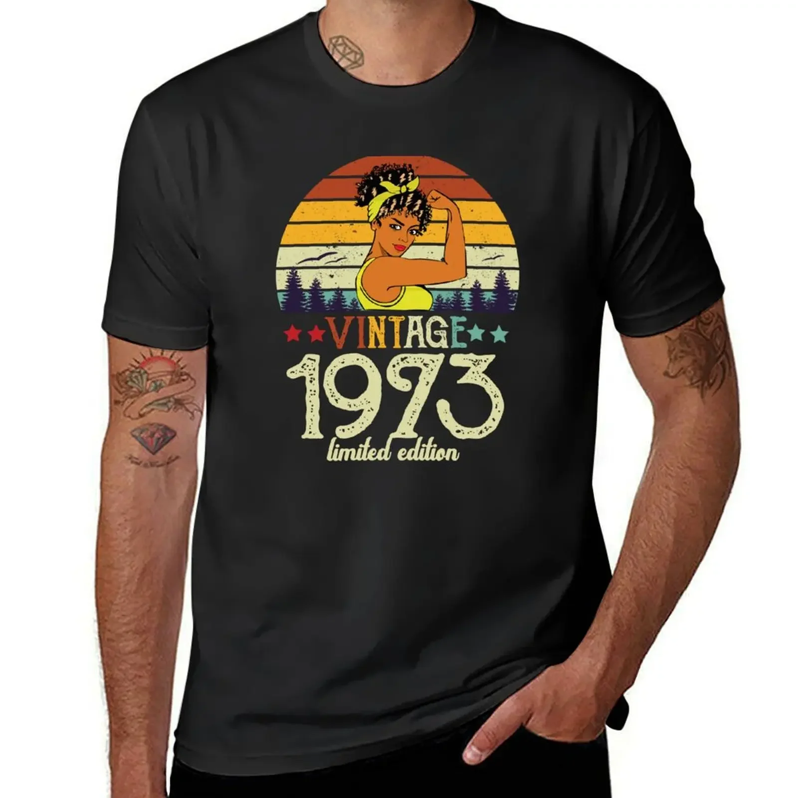 Футболка мужская Винтажная с оригинальными деталями 1973 49 дней рождения
