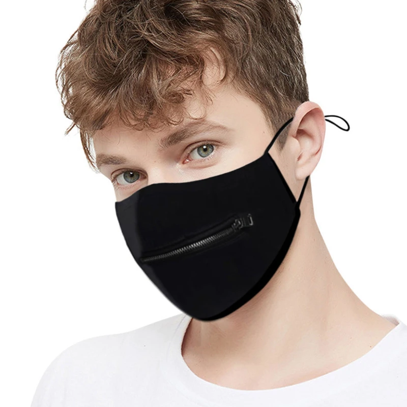 

Fashion Zipper Mask For Adult Men Print Face Mask For Eating Drinking Funny Party Masks Gift For Teenager Decoration Mascarillas