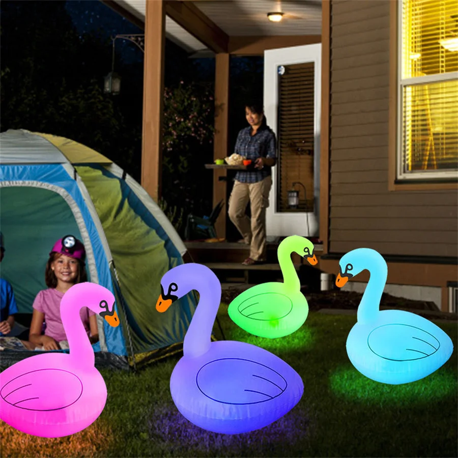 

Solar Inflatable Swan Floating Pool Light With Remote IP68 Waterproof Pool Party Event Decor Lamp Outdoor Garden Landscape Light