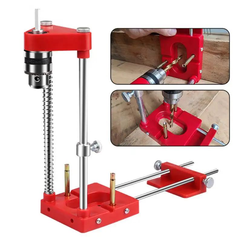 

Red Woodworking Drill Locator Tool Accurate Drilling Jig Tool DIY Portable Carpenter Drilling Positioner 8mm Drill Bit 2023