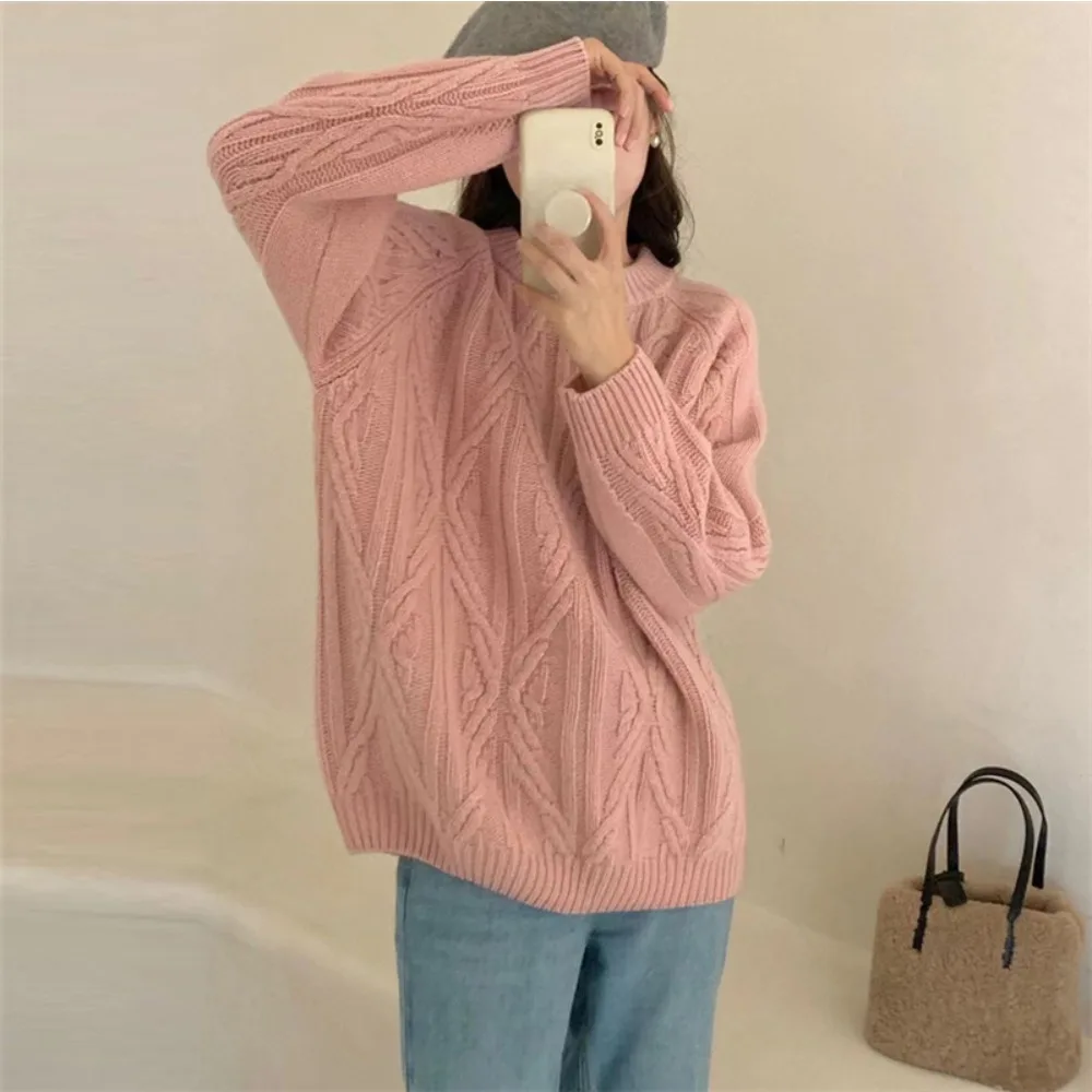 

Женский винтажный свитер с напуском, пуловер с длинным рукавом в Корейском стиле на осень и зиму