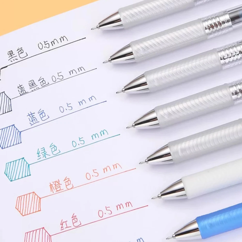 Фото 10 шт., набор цветных гелевых ручек Japan Pentel BLN75TL, сменный блок большой емкости, быстросохнущие 0,5 мм, Kawaii, школьные и офисные канцелярские принадлежности №4