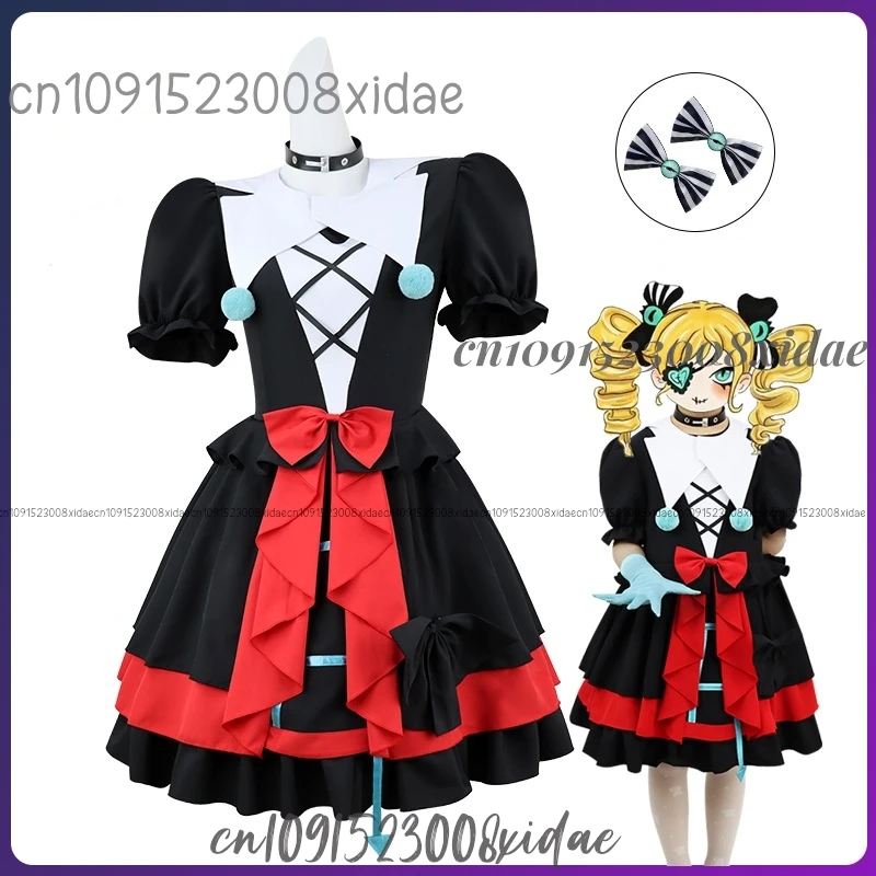 Стелла Косплей Игра Eggy Party Mute Girl Костюм на Хэллоуин Парик Побег из Ночной Клоун