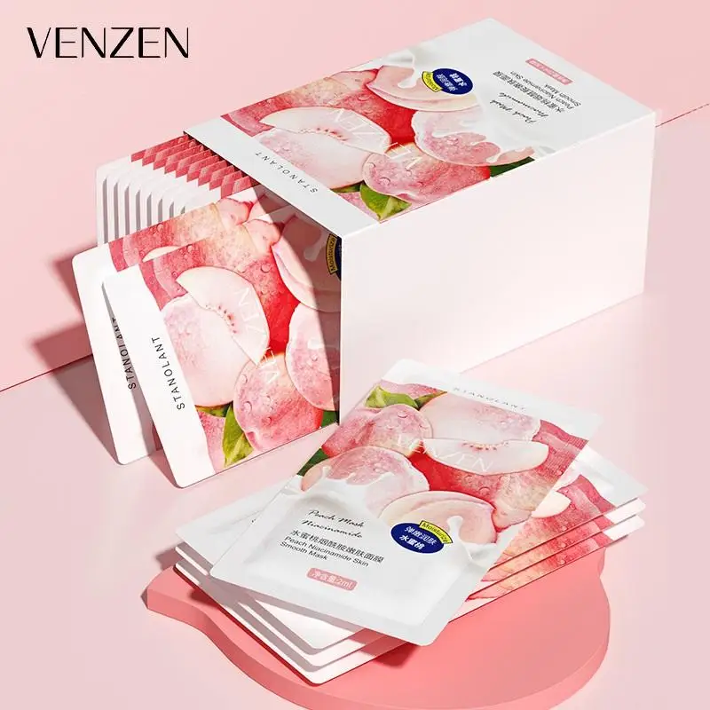 VENZEN 1 Box Peach Sleep Mask Cream Brighten Skin Facial Mask Cream Moisturizing Mask Cream Skin Care