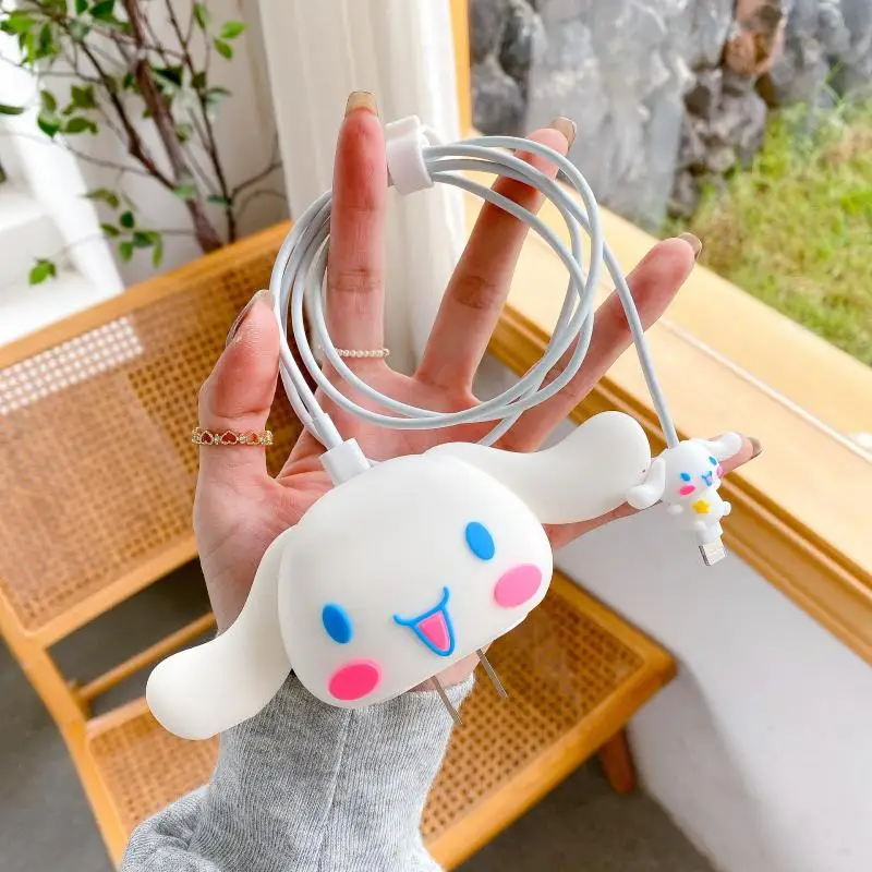 

Anime Kawaii Snoopys Hellokt Charger Protective Sleeve for Iphone 18/20W Cinnamoroll Cartoon Phone Data Line Cover Case Gift Toy