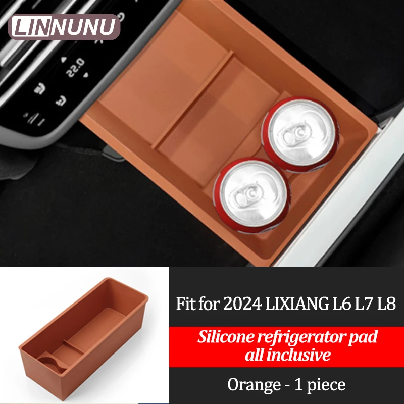 

Linnunu подходит для Lixiang L6 L7 L8 2024, силиконовый коврик для холодильника, ящик для хранения автомобильного холодильника, ящик для хранения принадлежностей для салона автомобиля, защитный коврик для хранения, органайзер