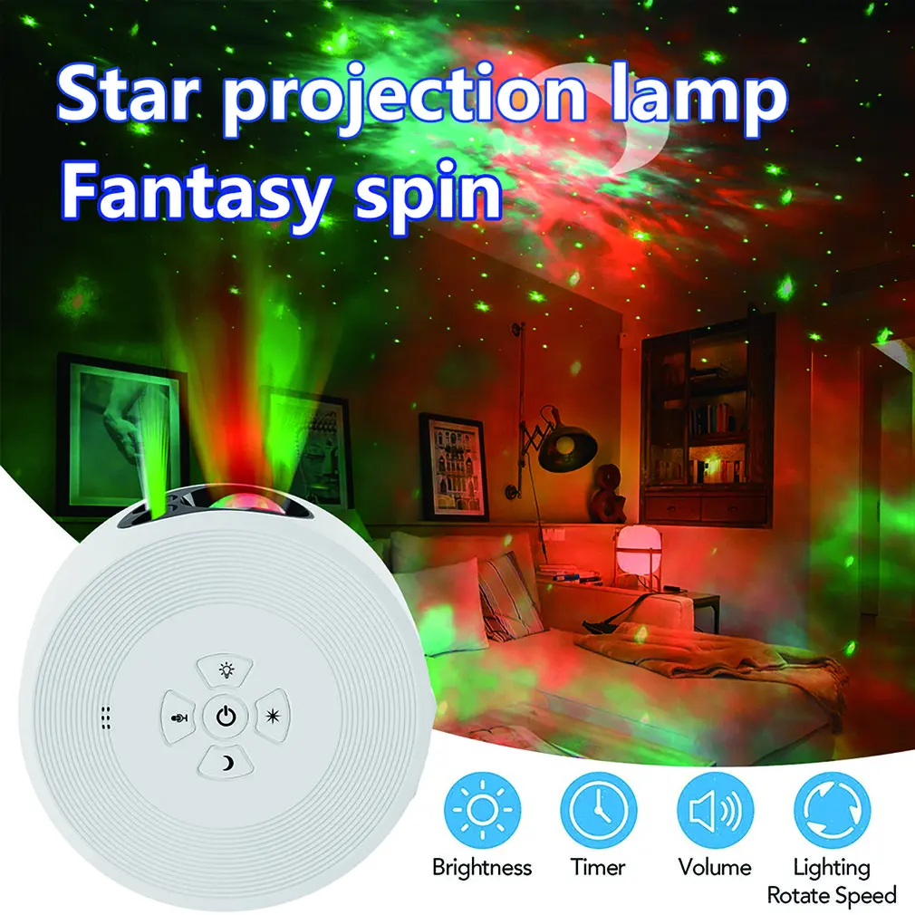 

Galaxy Starry Sky Projector Rotating Water Waving Night Light Led Colorful Nebula Cloud Lamp Atmospher Bedroom Beside Lamp