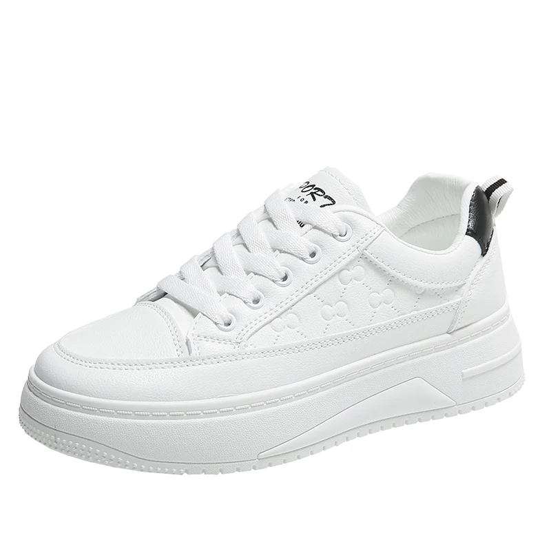 

Maogu Leather Women's White Casual Shoes Woman Vulcanized Sneakers Slip on Sports Shoes Walking Running Platform Flats Footwear