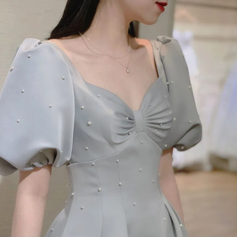 

Maxi Sexy Sweetheart Collar Bridal Prom Dresses Gown Evening Party Qipao Host Celebrity Banquet Cheongsam Pearl Robe De Soiree