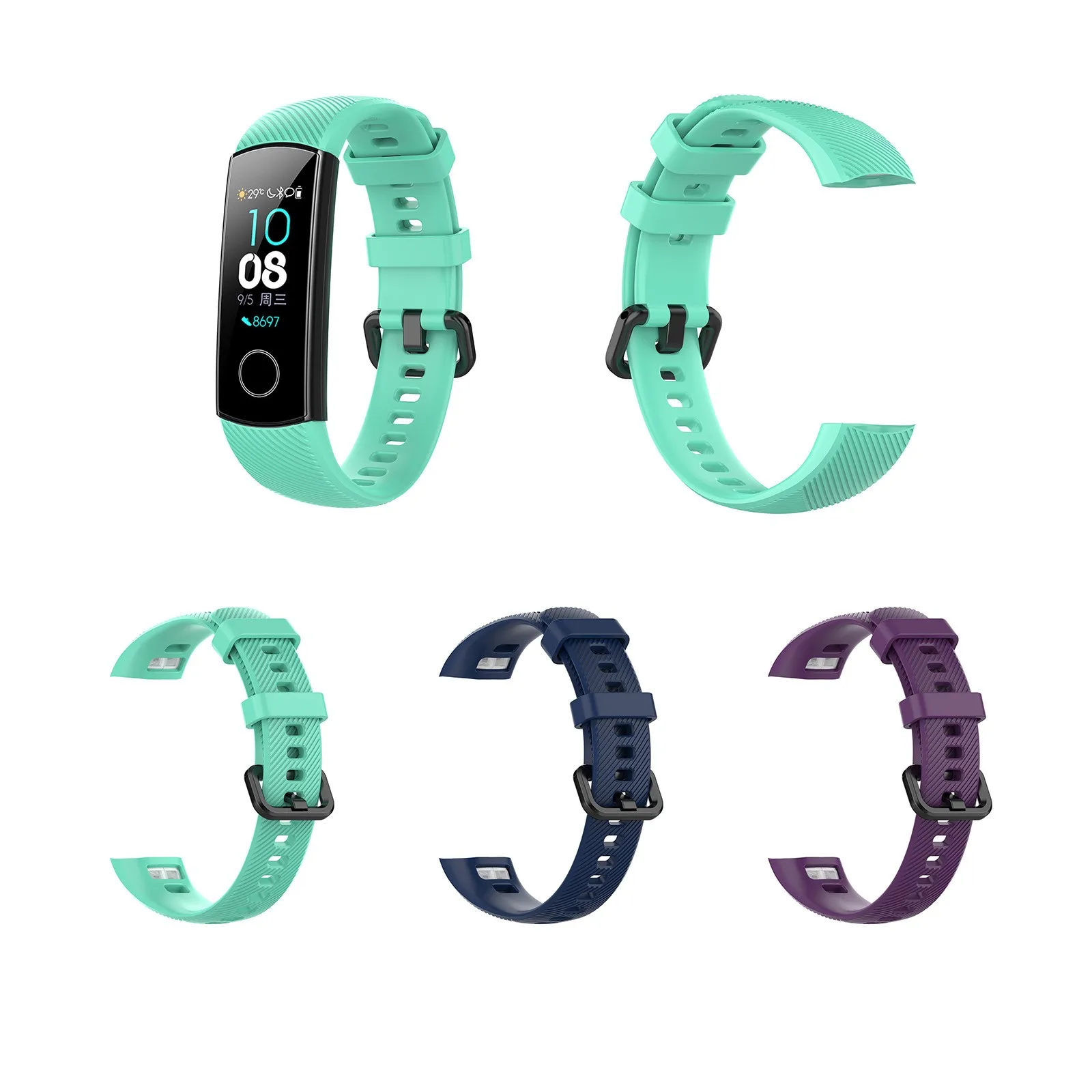 

Сменные браслеты, подходящие цветные Сменные защитные аксессуары для Huawei Honor Band 5, силиконовые спортивные браслеты для фитнеса