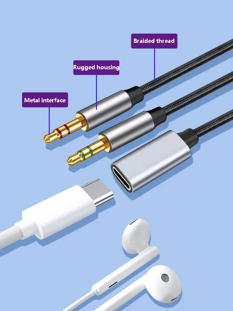 Aux аудиоадаптер 3 5 мм папа на Type-C для телефона планшетного ПК с портом USB C