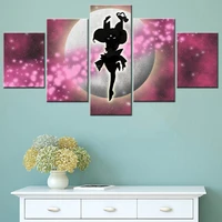 5 panel anime sailor moon painting wall art modular poster hd modern print canvas picture living room home decoration posters