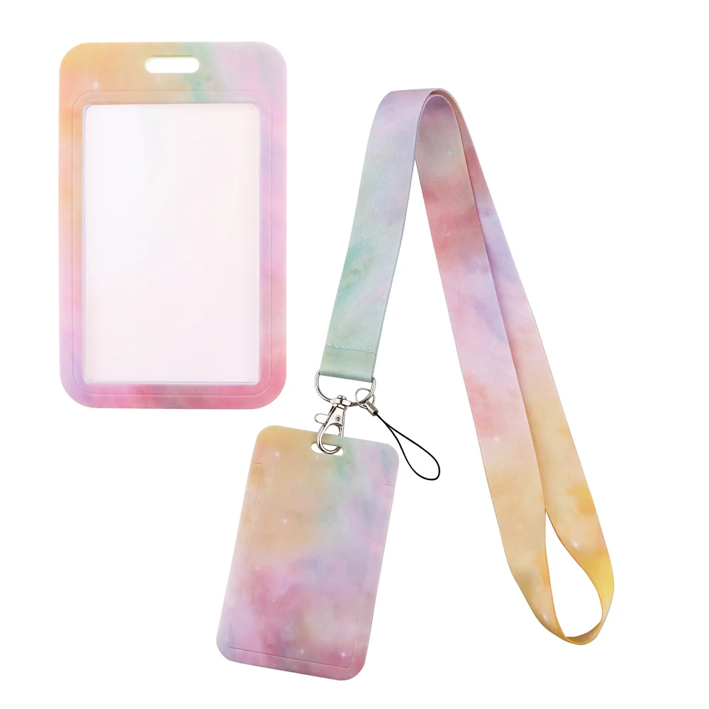

YQ1291 Pink Clouds Sky Keychain Lanyard Car Keychain Ribbon Lanyard For Keys Pendant ID Card Hanging Badge Holder Phone Strap