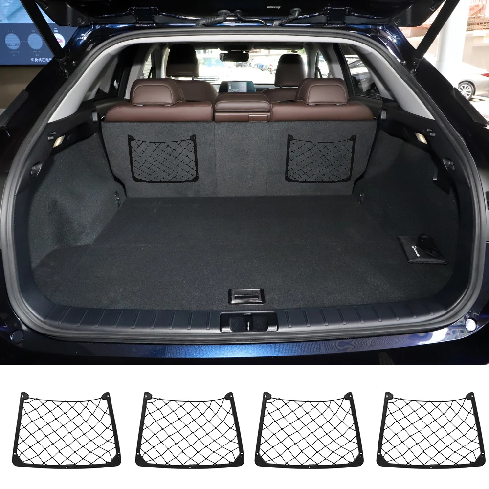

4pcs Elastic Car Storage Net Bags Universal Cargo Mesh Nets Auto Trunk Storage Bags Caravan Interior Accessories Seat Back Bag