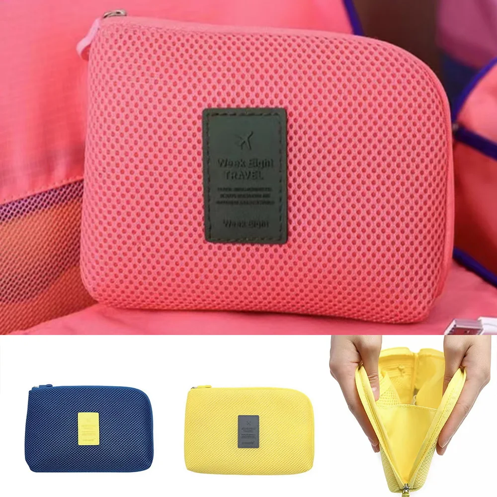

Travel Portable Data Cable Storage Bag Earphone Datas Line Cosmetic Organizer Accessories Tote Multi-Function Women Makeup Bags
