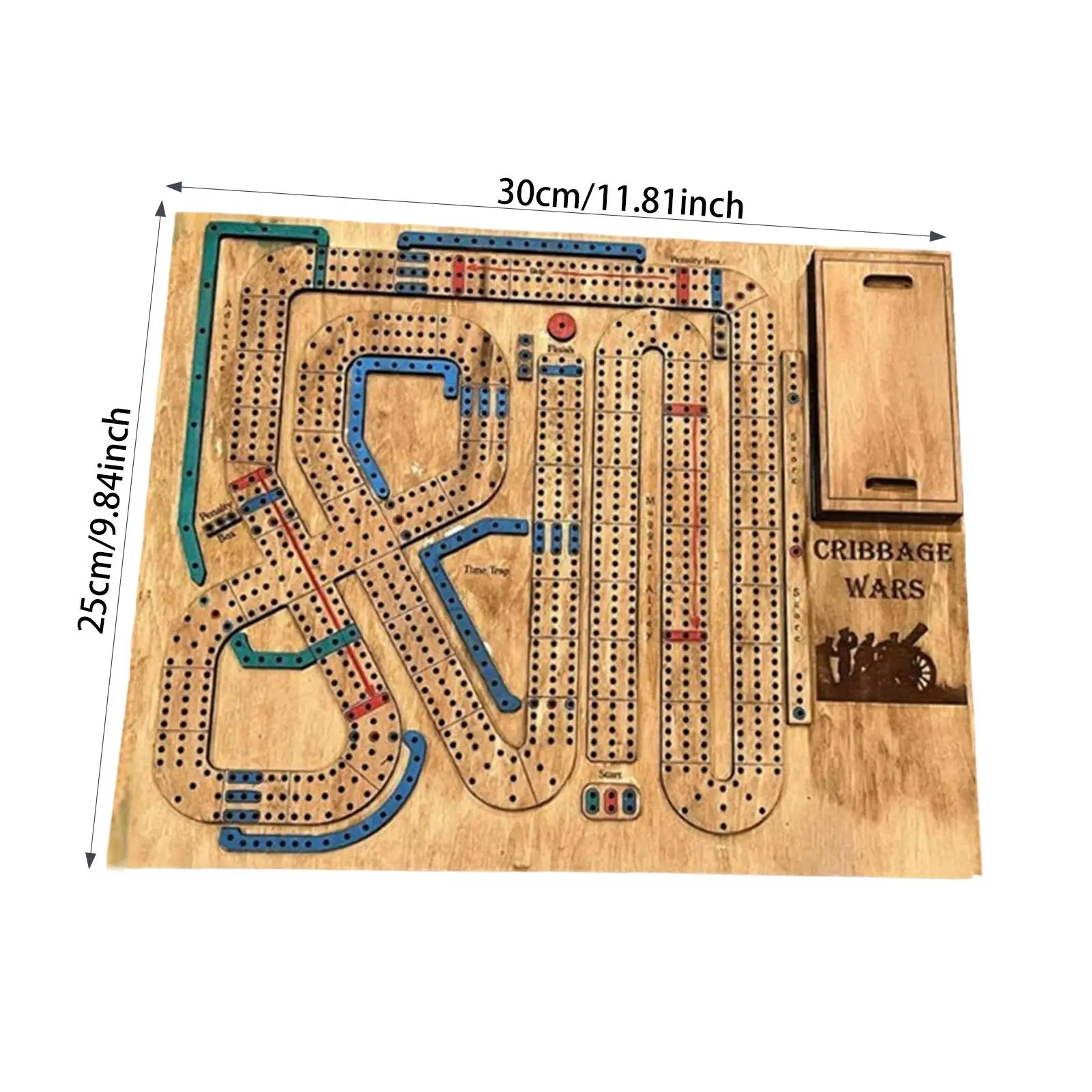 Wooden Cribbage Board Game Set Multifunctional Gifts Wood Ornament Kids Ages