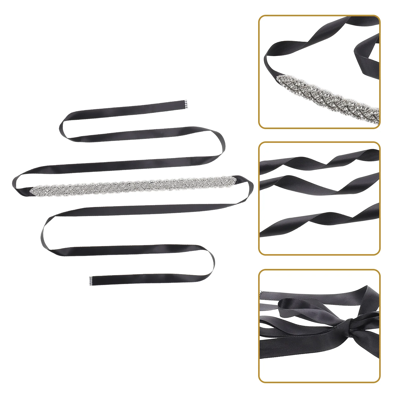 Пояс со стразами свадебный пояс черное свадебное блестящее платье лента для