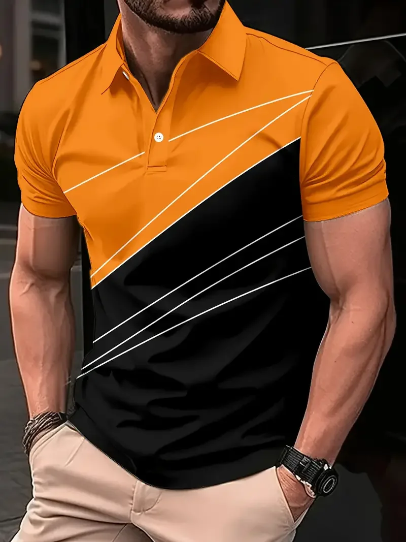 Новая тенденция модная мужская рубашка поло на пуговицах летняя комфортная