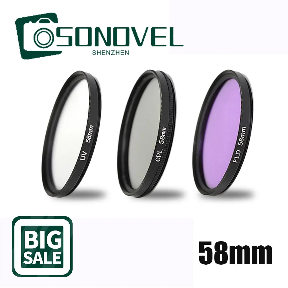 

58mm UV CPL FLD Lens Filter Kit for Canon EOS 1300D 1200D 1100D 800D 760D 750D 700D 650D 600D 100D 70D 77D 80D With 18-55mm lens