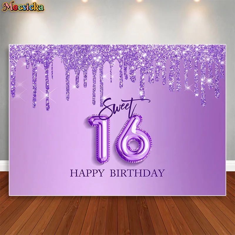 

Блестящий Фон для фотосъемки 16-го дня рождения с изображением сладкого серебряного бриллианта шампанского