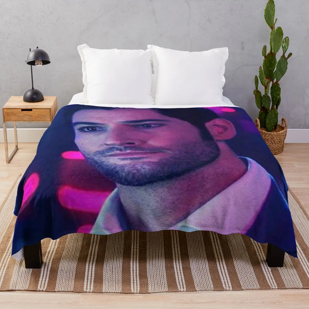 

Lucifer Morningstar - Tom Ellis Throw Blanket loose blanket throw blanket for sofa stuffed blankets synthetic skin blanket