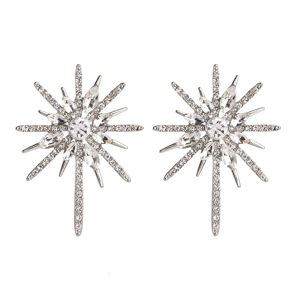 2024 новые модные белые серьги-гвоздики с кристаллами для женщин Роскошные