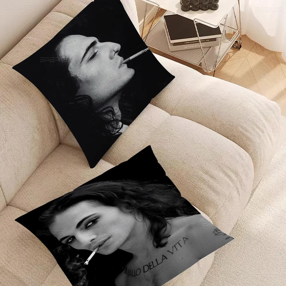 Maneskin Damiano David Pillow Gift Home Office Decoration Bedroom Sofa Car Cushion CoverPillow Case