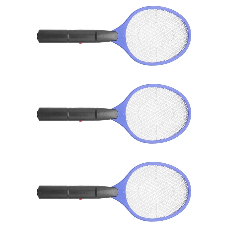 3X Batteries Operated Hand Racket Electric Mosquito Swatter Insect Home Garden Pest Bug Fly Mosquito Swatter Killer